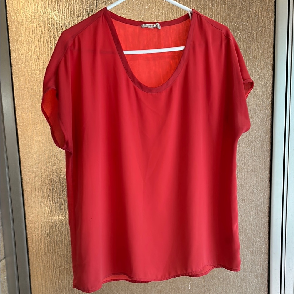 Everleigh Red Dolman Sleeve Relaxed Top